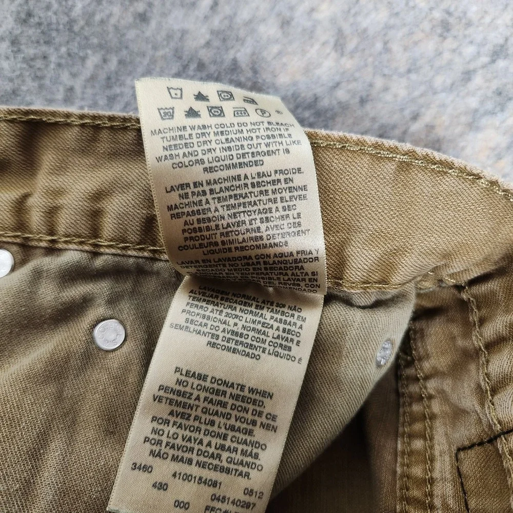 Levis 514 Straight Leg Jeans Men 31x35 Beige Khaki Denim Utility White Tab